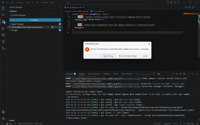 Block commits when staged errors are found