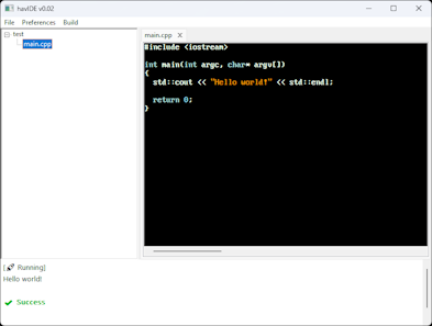 I introduced a simple project structure and enhanced the text editor by adding a dark mode and font settings.