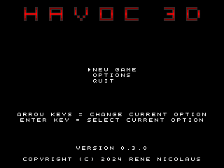 Havoc 3D - Main Menu